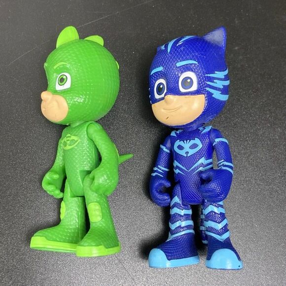 Disney Jr. PJ Mask Frog Box ONE 3.5" Blue And Green Figure Lot oF 2 Toys - Picture 2 of 4